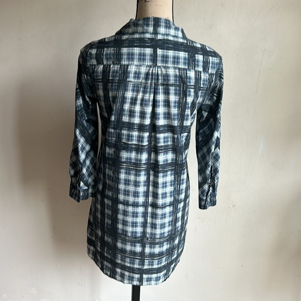Burberry Brit Plaid Blue White Tunic Size XS - Picture 6 of 16